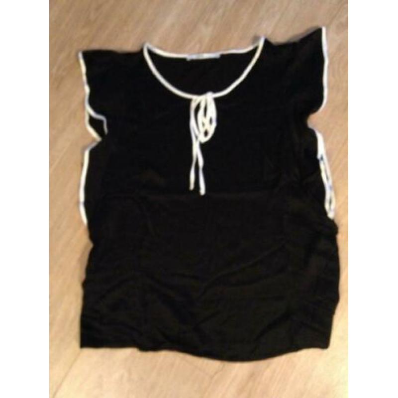 Nieuw vlinder blouse steps mt 42 zwart/wit (b.34)