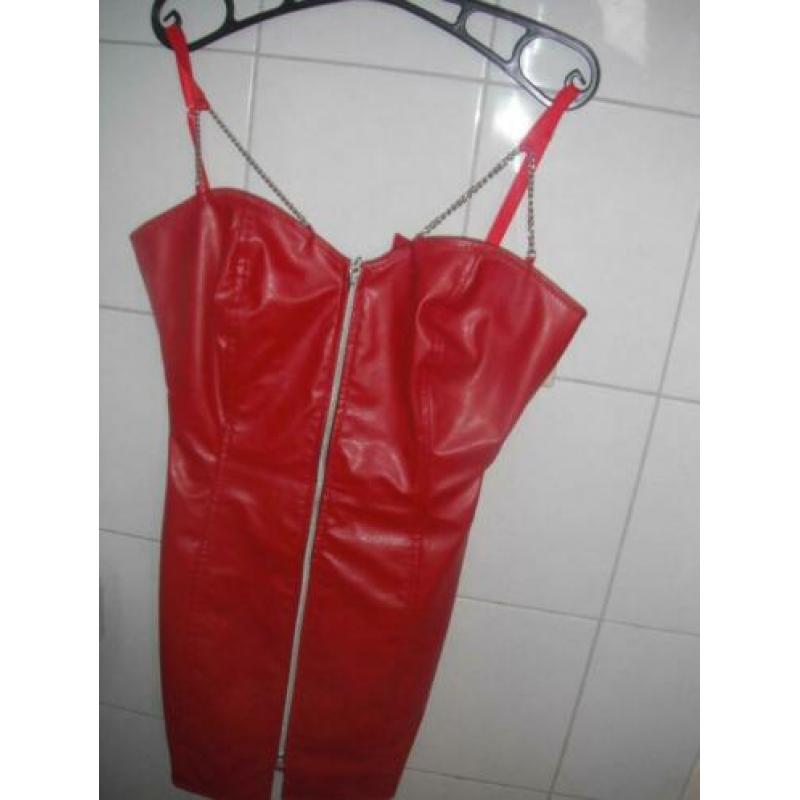 Sexy Rood Mooi PU Leer Pakje Maat S.