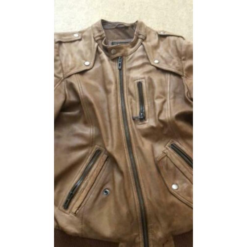 Mays & Rose vintage leren jack maat L