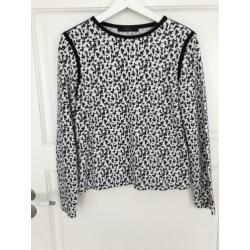 VANILIA longsleeve - zwart wit dessin - 38 - ZGAN