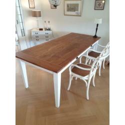 Teak eettafel 220x95