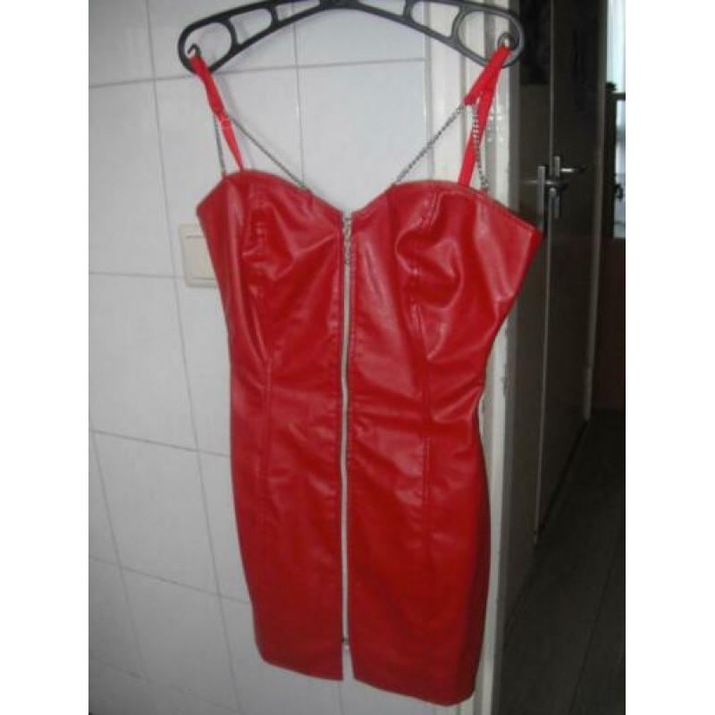 Sexy Rood Mooi PU Leer Pakje Maat S.