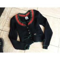 Vintage zwart/rood/ groen nieuw vest 36-38