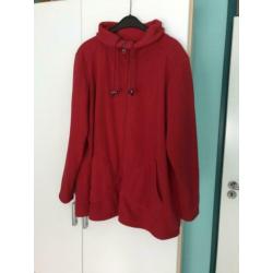 Fleece jack met rits en hoge kraag, rood, maat 44/46
