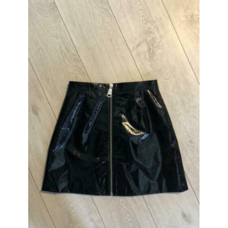 Nikkie Plessen A lijn rok lak leer mira skirt zwart 36 S