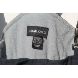 Blauwe skibroek met bretels.Mt 134.Merk H&M