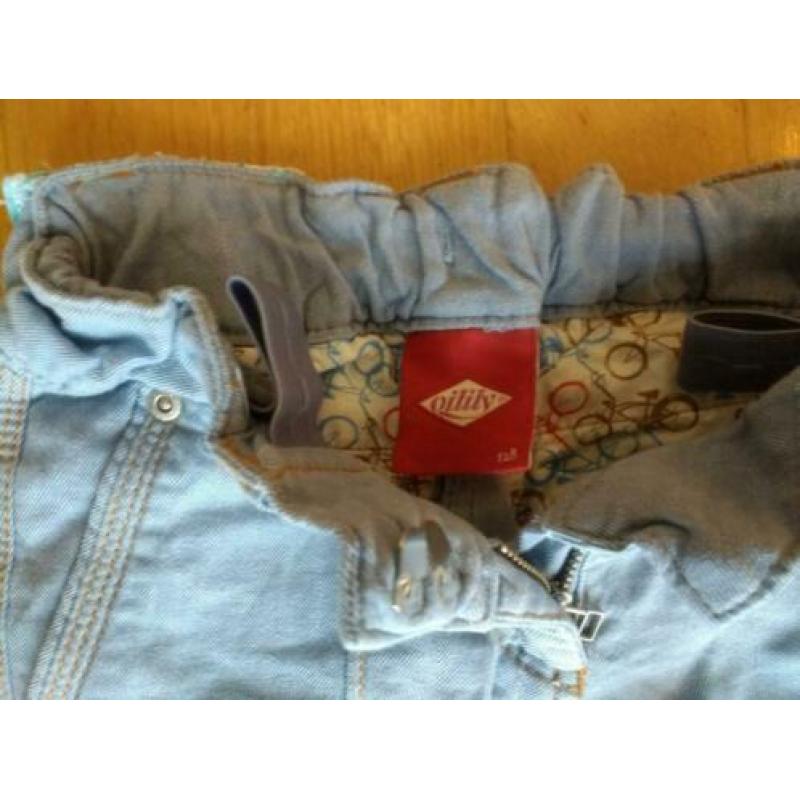 Olily lichtblauwe broek, retro stijl, maat 128