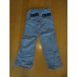 Olily lichtblauwe broek, retro stijl, maat 128