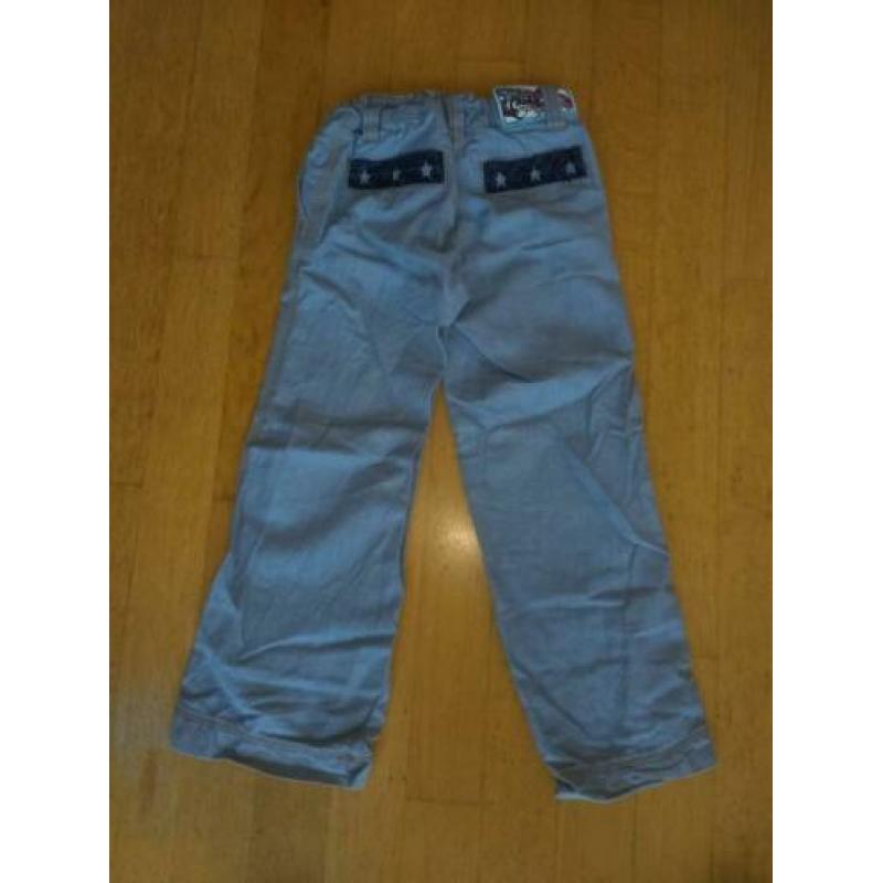 Olily lichtblauwe broek, retro stijl, maat 128