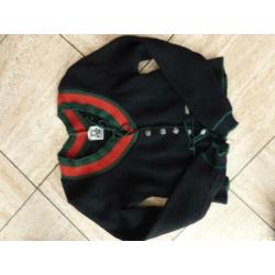 Vintage zwart/rood/ groen nieuw vest 36-38