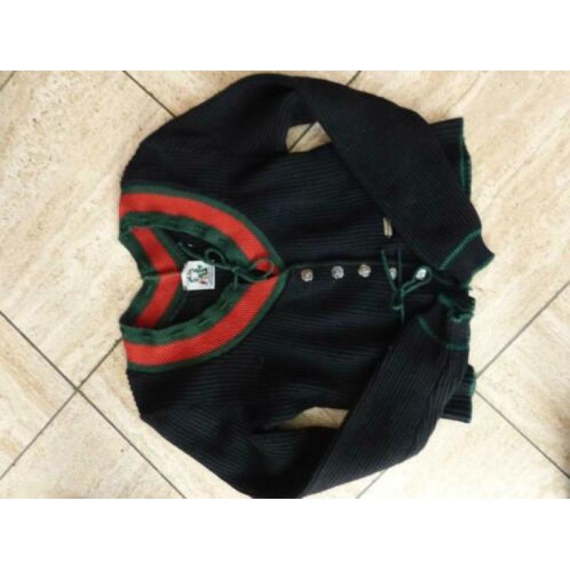 Vintage zwart/rood/ groen nieuw vest 36-38