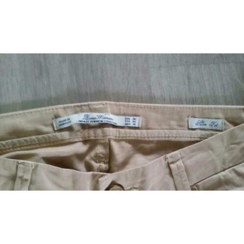 H2 Zara woman beige broek maat 36