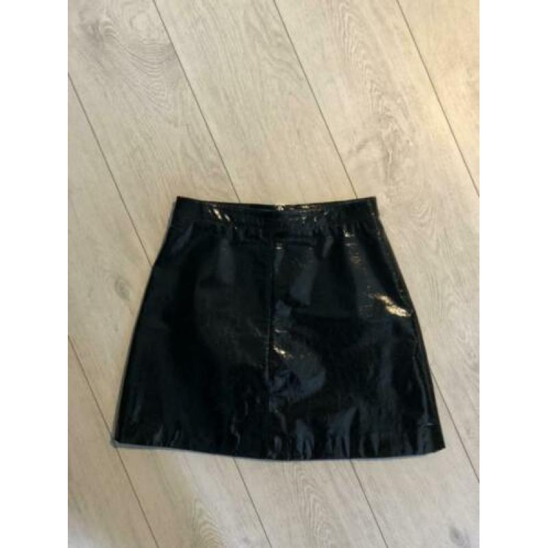 Nikkie Plessen A lijn rok lak leer mira skirt zwart 36 S