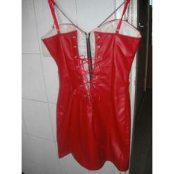 Sexy Rood Mooi PU Leer Pakje Maat S.