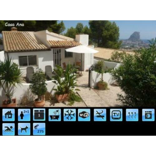 Calpe: vakantiehuis Casa Ana met fenomenaal open zeezicht