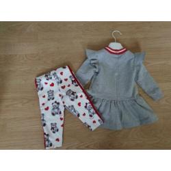Monnalisa jurk en legging, 9 maand 74.
