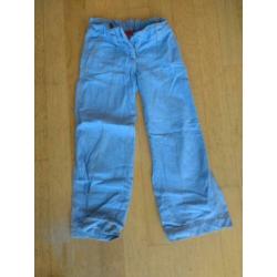 Olily lichtblauwe broek, retro stijl, maat 128