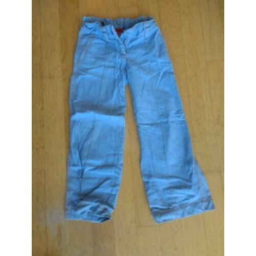 Olily lichtblauwe broek, retro stijl, maat 128