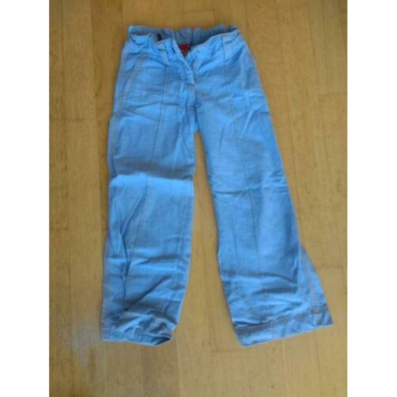 Olily lichtblauwe broek, retro stijl, maat 128