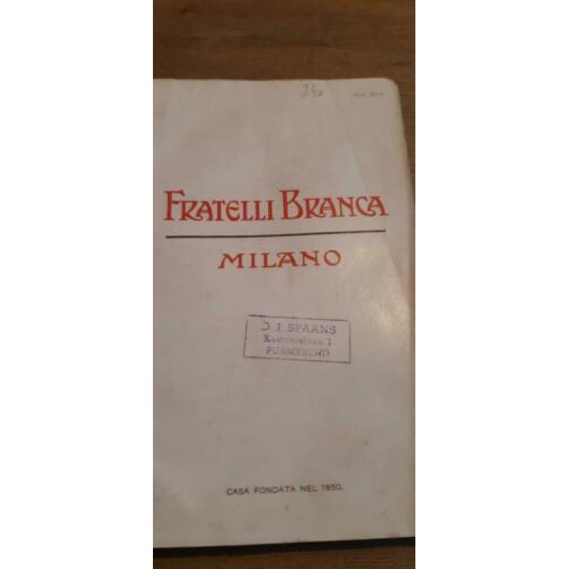 Fratelli Branca Milaan distileerderij gids chromo 1912