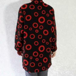 Vintage zwart blouse rood polka