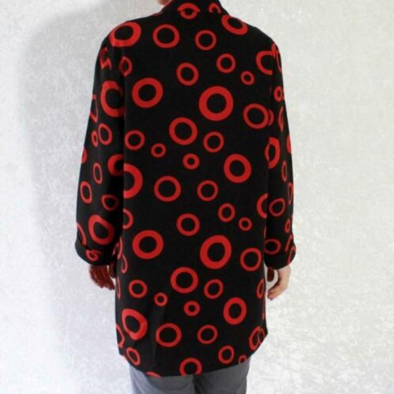 Vintage zwart blouse rood polka