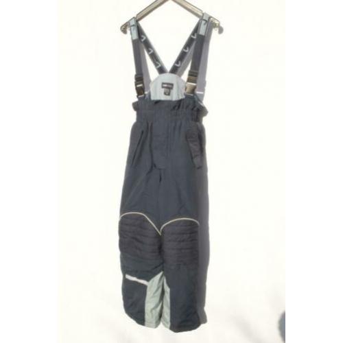 Blauwe skibroek met bretels.Mt 134.Merk H&M