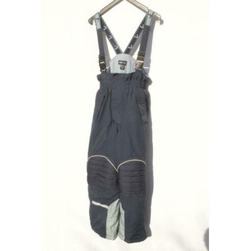Blauwe skibroek met bretels.Mt 134.Merk H&M