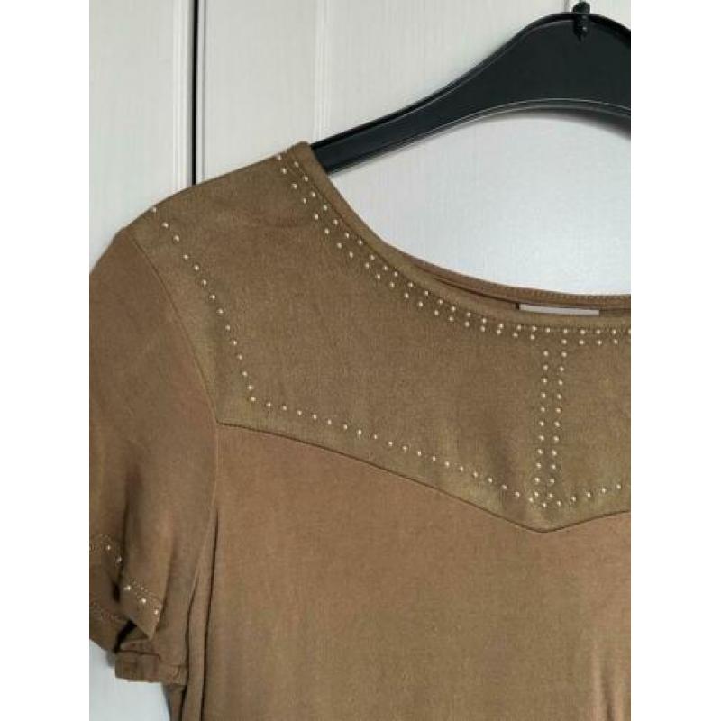 Vero moda shirt met suède bovenkant maat s 36
