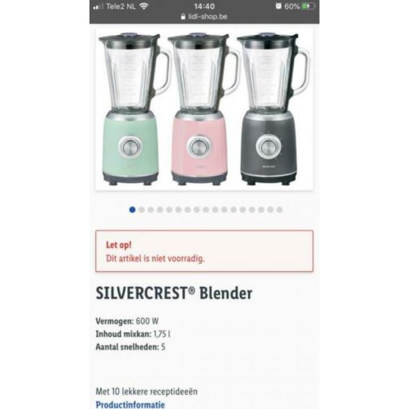 Gezocht; Silvercrest blender