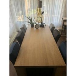 Eiken fineer Eettafel incl. 6 stoelen