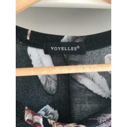Voyelles: Lange glitter top met verenprint (S/M)