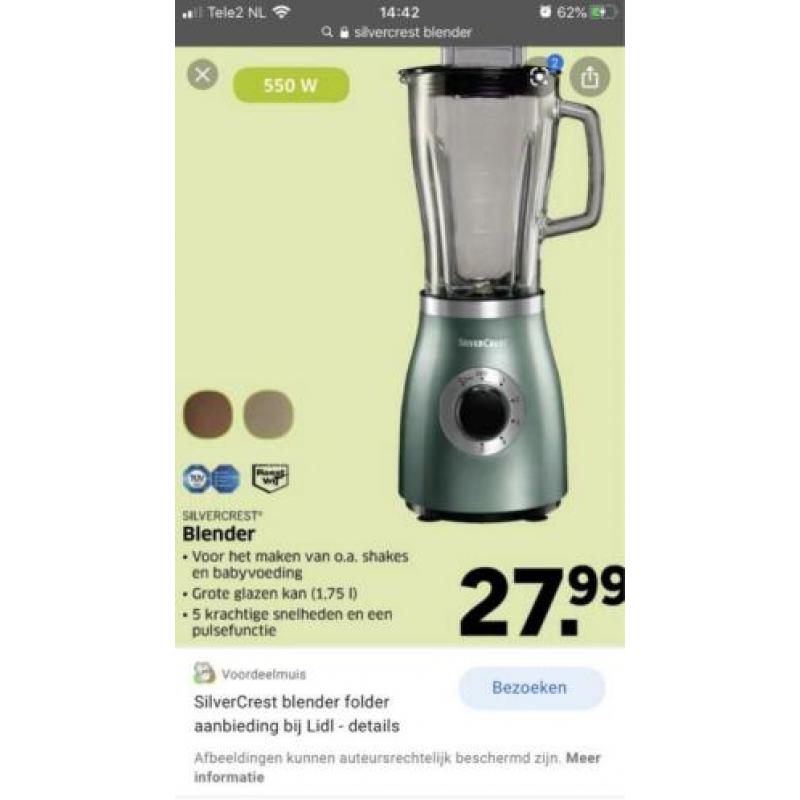 Gezocht; Silvercrest blender