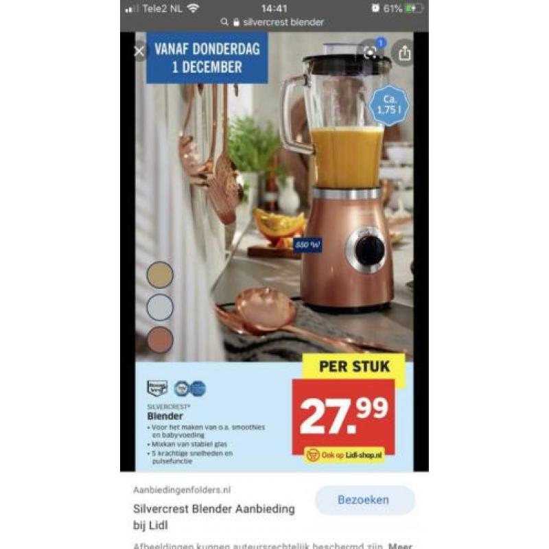 Gezocht; Silvercrest blender