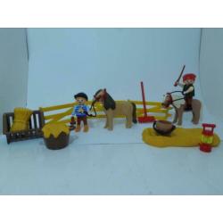Playmobil mange ponies met ruiters