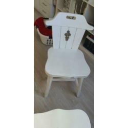 2 witte keuken stoelen