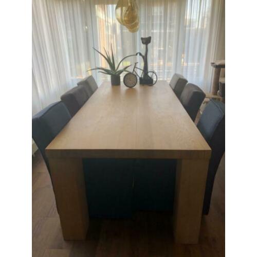 Eiken fineer Eettafel incl. 6 stoelen