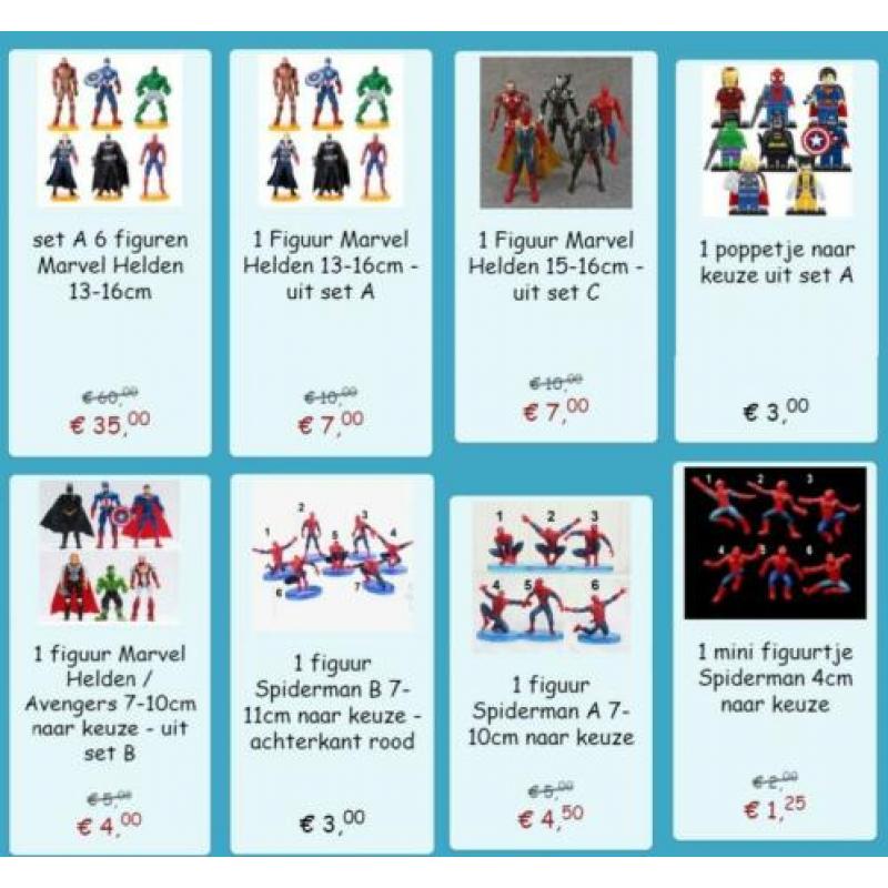 MARVEL DC Superhelden figuren poppetjes lego stickers....