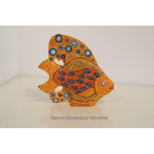 100% Handgemaakt Beeldje "Big Beautiful Fish" Kunst Nieuw