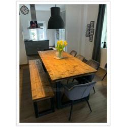 Industriële Eettafel Robuuste Tafel Stalen U X poten Bureau