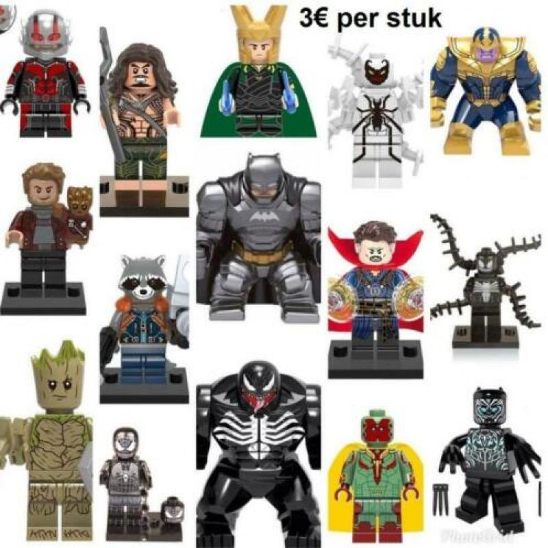 MARVEL DC Superhelden figuren poppetjes lego stickers....