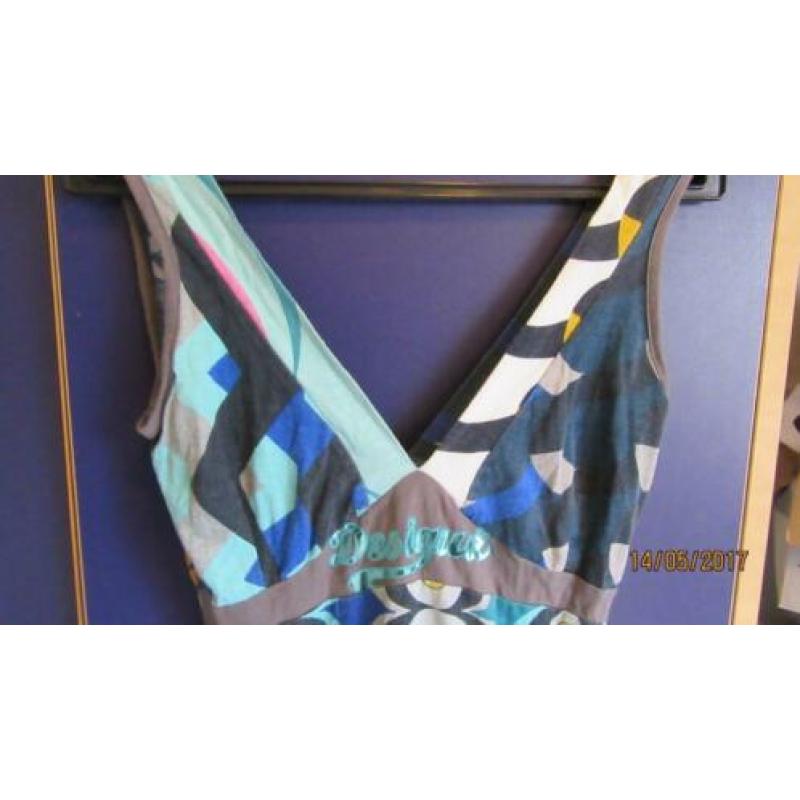 blauw Desigual jurk maat S zelden gedragen