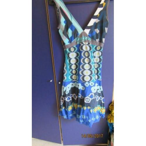 blauw Desigual jurk maat S zelden gedragen