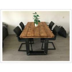 Industriële Eettafel Robuuste Tafel Stalen U X poten Bureau