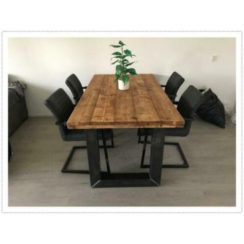Industriële Eettafel Robuuste Tafel Stalen U X poten Bureau