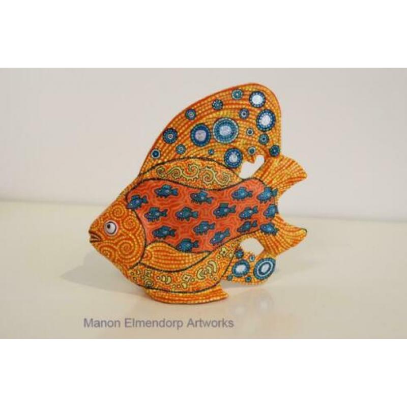 100% Handgemaakt Beeldje "Big Beautiful Fish" Kunst Nieuw
