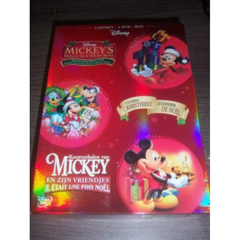 Disney 3 dvd Mickey's Kerstbox nieuw