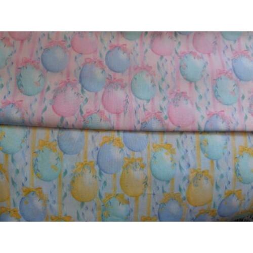 quilt stof paaseieren aan lint roze of geel 0,5 meter 2,25