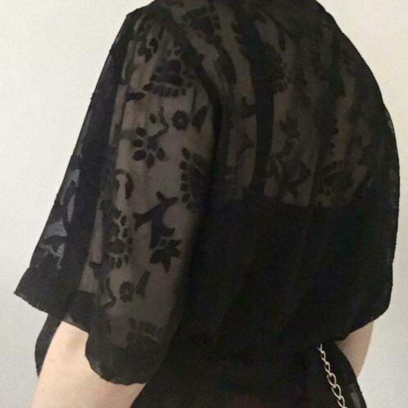 Vintage gelaagde blouse met print, 38/M. ZGAN! 80s, 90s