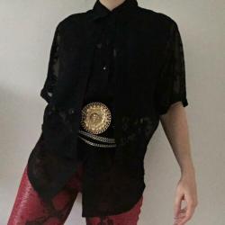 Vintage gelaagde blouse met print, 38/M. ZGAN! 80s, 90s